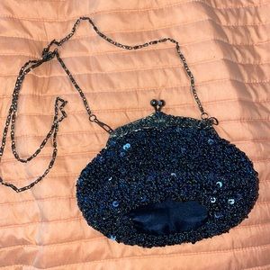 Boutique sequin blue clutch